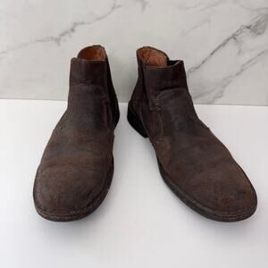 John Varvatos Mens Chelsea Boots Size 10 Classic Leather Minimal Brown